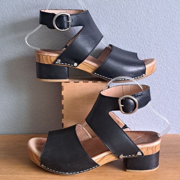 Dansko Minka Women’s EU 40 Black Leather Block Heel Ankle Strap Sandals 10 - Picture 5 of 10